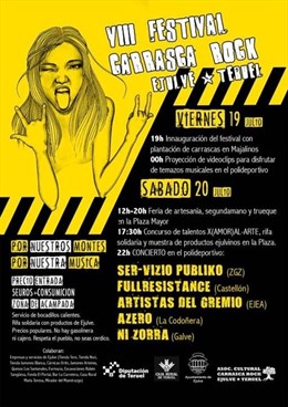 Cartel VIII edición del Festival Ejulve Carrasca Rock