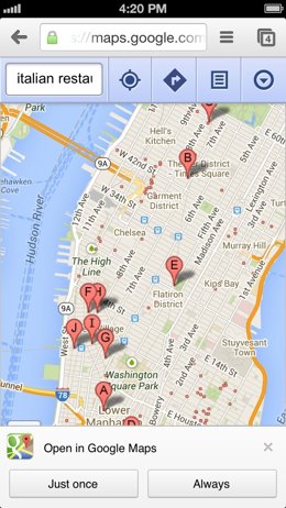 Actualización Google Chrome para iOS