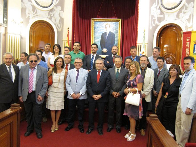 Recepción en el Ayuntamiento con motivo del Sorteo de Oro en Badajoz
