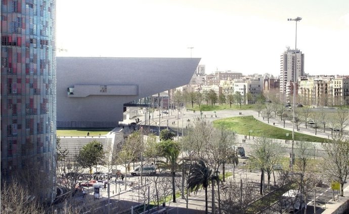 Imagen de futuro de la plaza de Glòries sin anillo viario