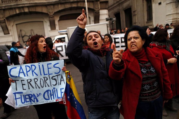 Protestas en Chile contra visita de Capriles
