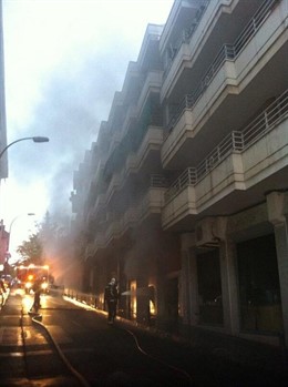 Incendio en un bazar chino de Las Rozas