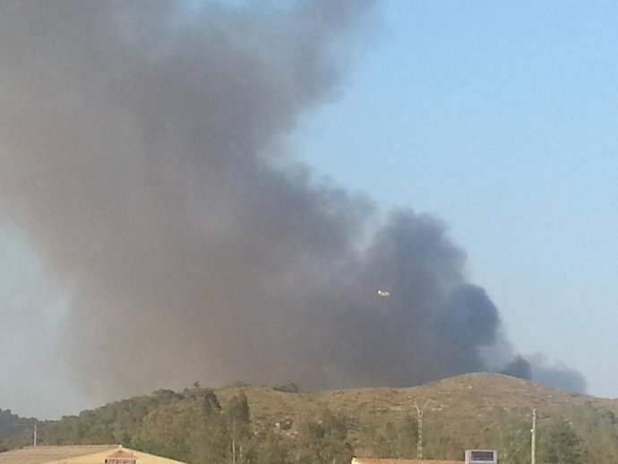 Imagen del incendio de Benaguasil
