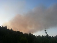 El humo del incendio de Benaguasil obliga a cortar la CV-376 a su paso por Pedralba