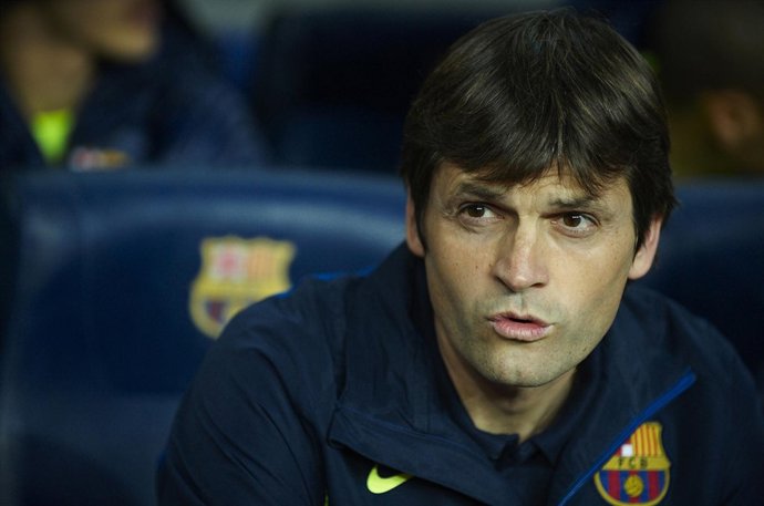 BARCELONA, SPAIN - MARCH 14: Tito Vilanova, assistant coach of FC Barcelona look