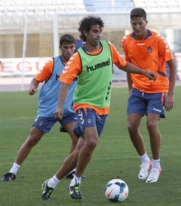 Valerón en un entrenamiento con la UD Las Palmas
