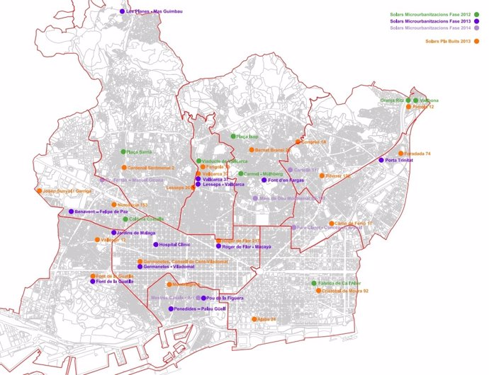 Mapa de las microurbanizaciones previstas para 2014