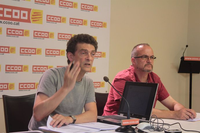 Dani Garrell (izquierda) y Carles Bertran han presentado el informe de CCOO