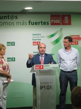 En el centro, Gaspar Zarrías (PSOE)