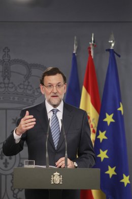 El presidente del Gobierno, Mariano Rajoy, en Moncloa