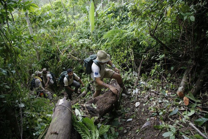 Los estudiantes de la Ruta Quetzal subieron a pie el Cerro Pechito Parado