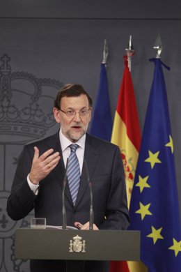 El presidente del Gobierno, Mariano Rajoy, en Moncloa