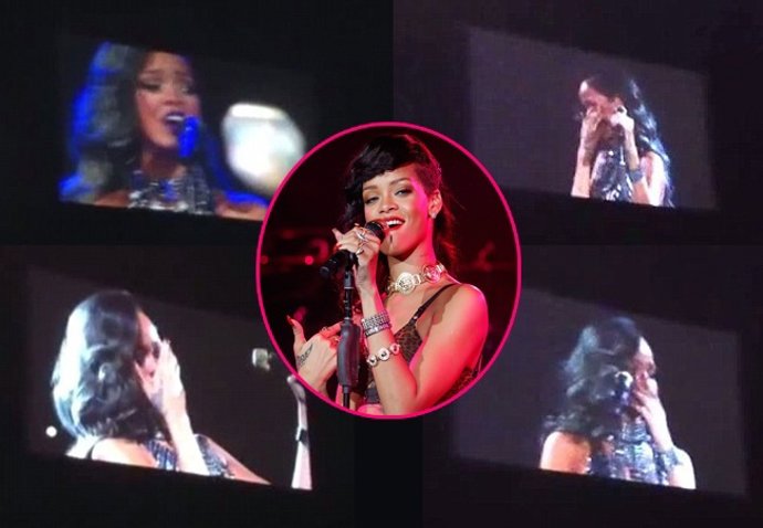 Rihanna rompe a llorar en un concierto en Francia