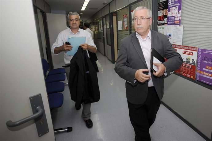 Fernández Toxo con el nuevo secretario general de CC OO de Cantabria