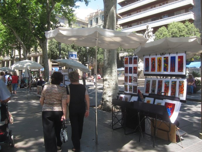 Los pintores de La Rambla de Barcelona
