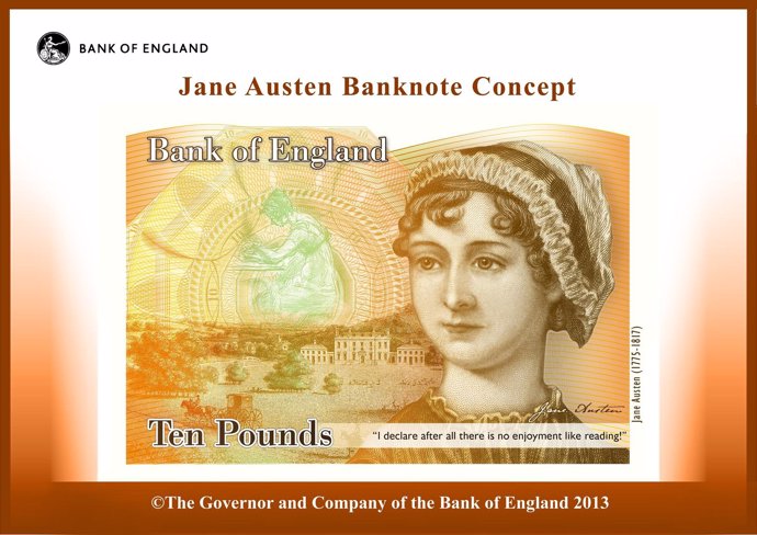 Nuevo billete de diez libras con el retrato de Jane Austen