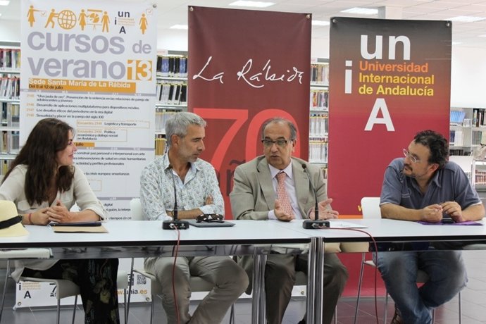Inmanol Arias, Antonio Cuadri y Ana Fernández, hoy en la UNIA con el rector