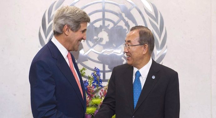 John Kerry y Ban Ki Moon, reunidos en Nueva York