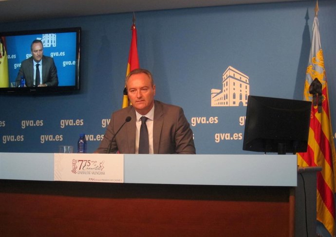 Alberto Fabra durante la rueda de prensa posterior al pleno del Consell