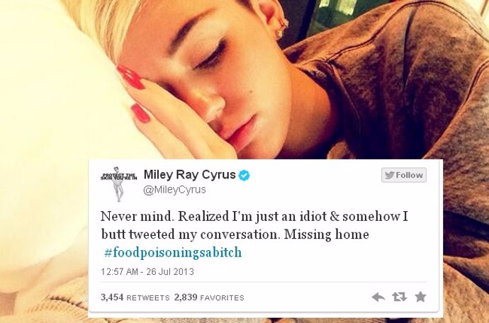 El error de Miley Cyrus en Twitter