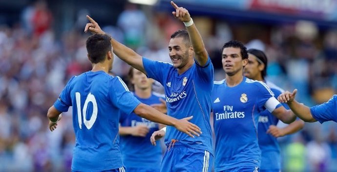 Benzema celebra el gol ante el PSG
