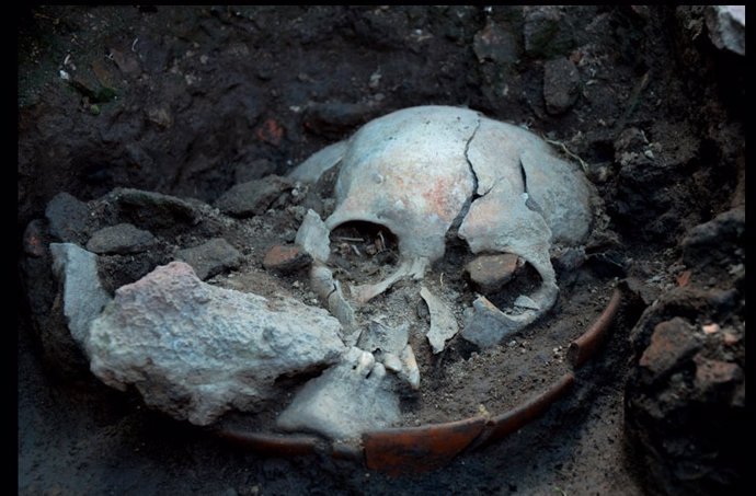 Cráneo de 500 años encontrado en México