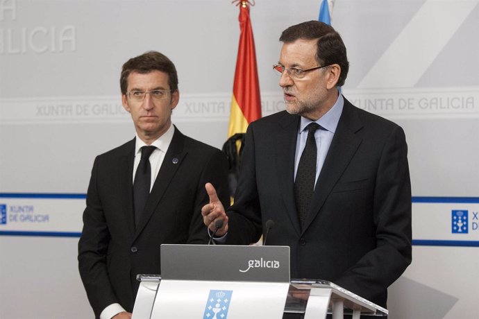 Rajoy y Feijóo en rueda de prensa por el accidente del tren