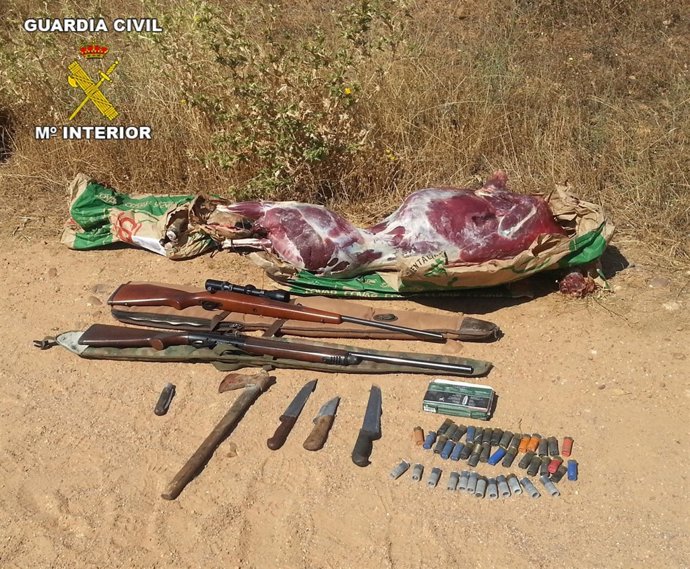 Armas y reses intervenidas en Belalcazar