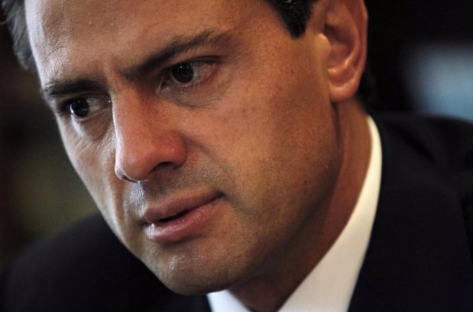 Presidente de México, Enrique Peña Nieto, en un encuentro con la prensa extranje
