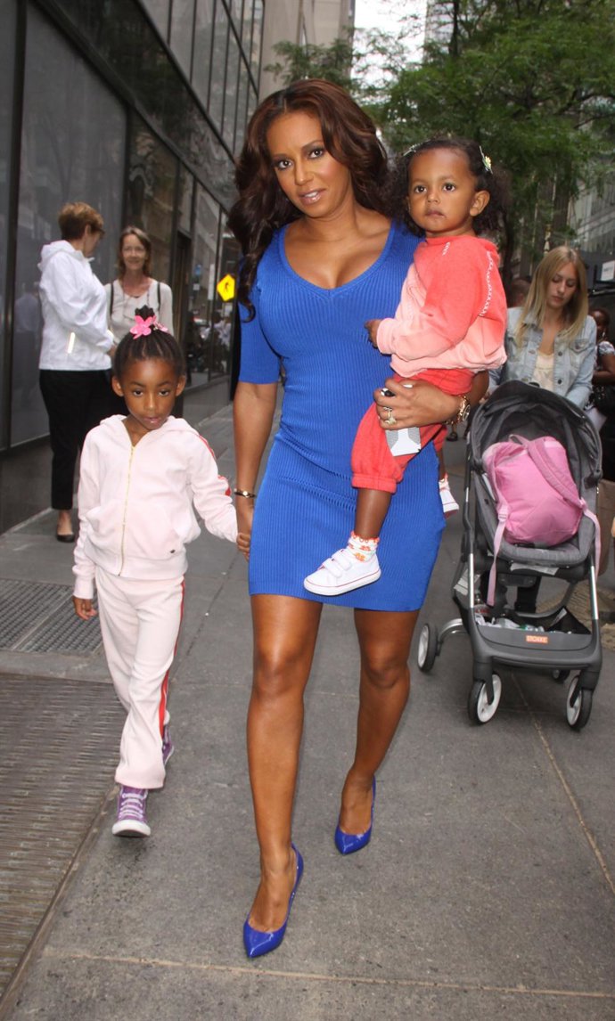 Mel B with her daughters Angel Iris Murphy Brown and Madison Brown Belafonte in 