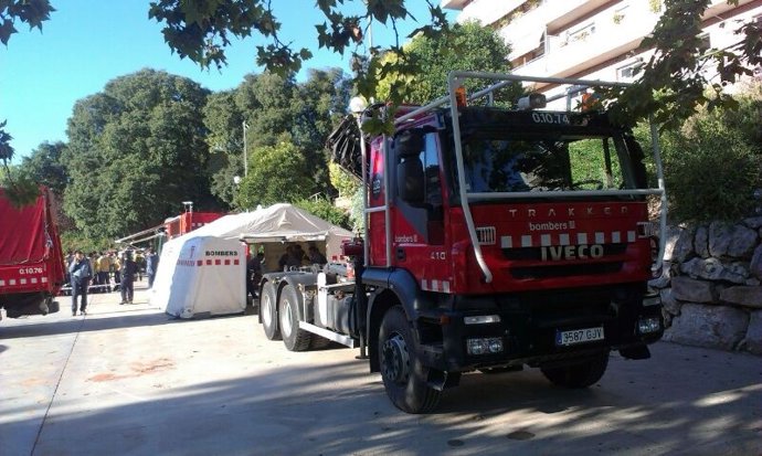 Centro de mando del incendio de Vallirana