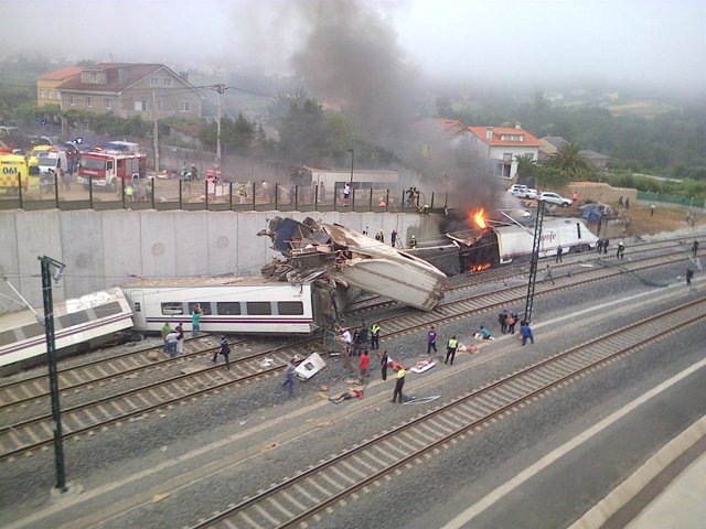 Descarrilamiento del tren en Santiago