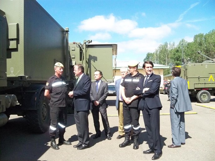 Silván en las instalaciones del V Batallón de la UME