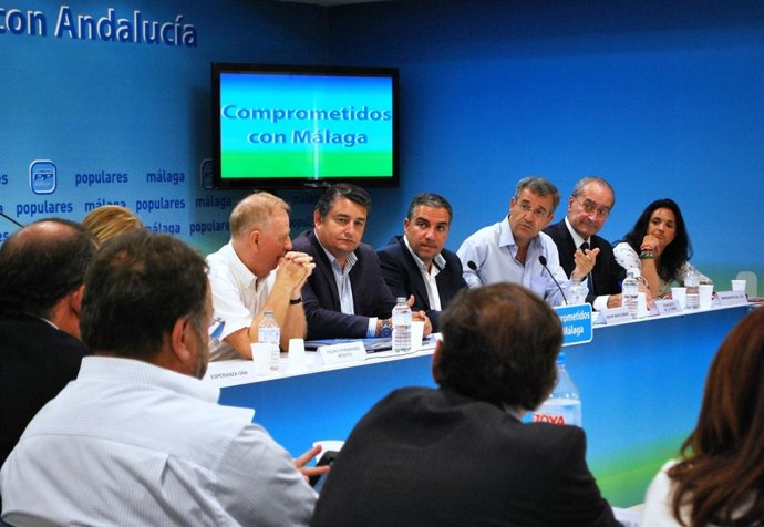 Antonio Sanz en el Consejo de alcaldes del PP de Málaga