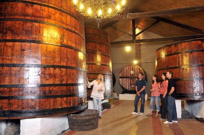Una de las visitas a una de las bodegas de la Ruta del Vino Somontano