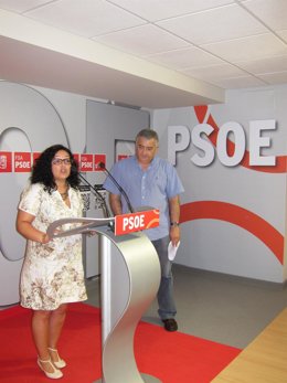 Aranda y Calvo en la rueda de prensa.