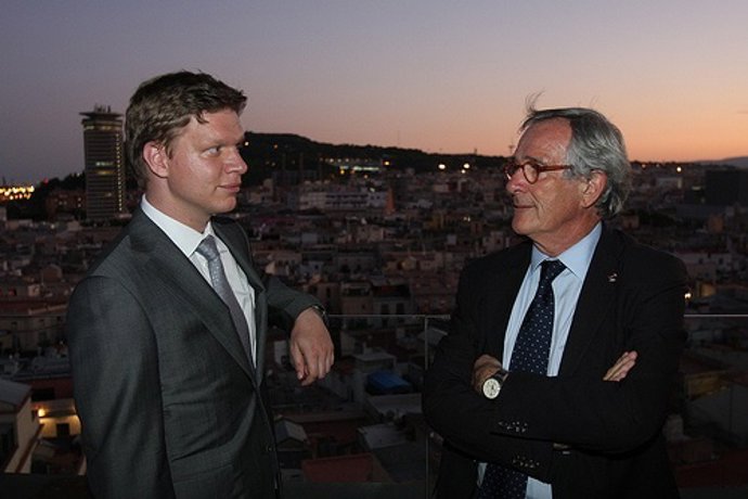El alcalde de Praga, Tomas Hudecek, y el de Barcelona, Xavier Trias