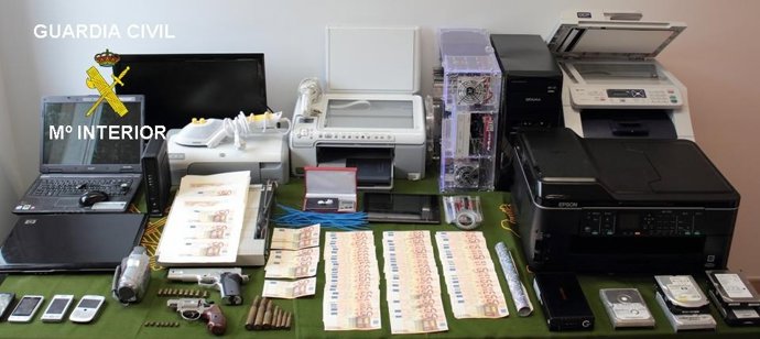 Material intervenido en la operación