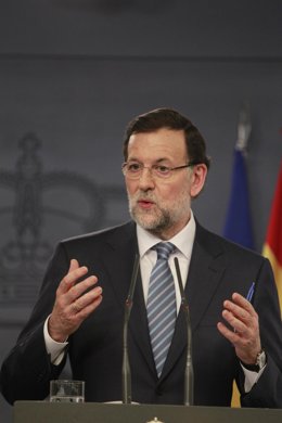 El presidente del Gobierno, Mariano Rajoy, en Moncloa