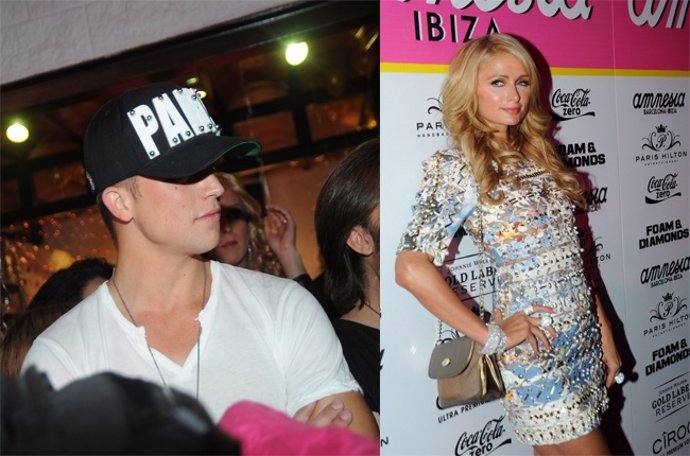 Paris Hilton en Amnesia como dj junto a su fan y novio,  River Viperi