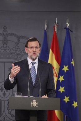 El presidente del Gobierno, Mariano Rajoy, en Moncloa