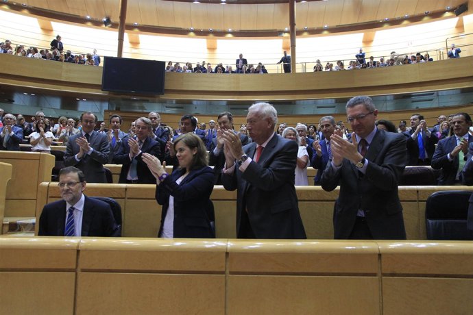 Rajoy y Rubalcaba en el Senado en el Pleno sobre Bárcenas