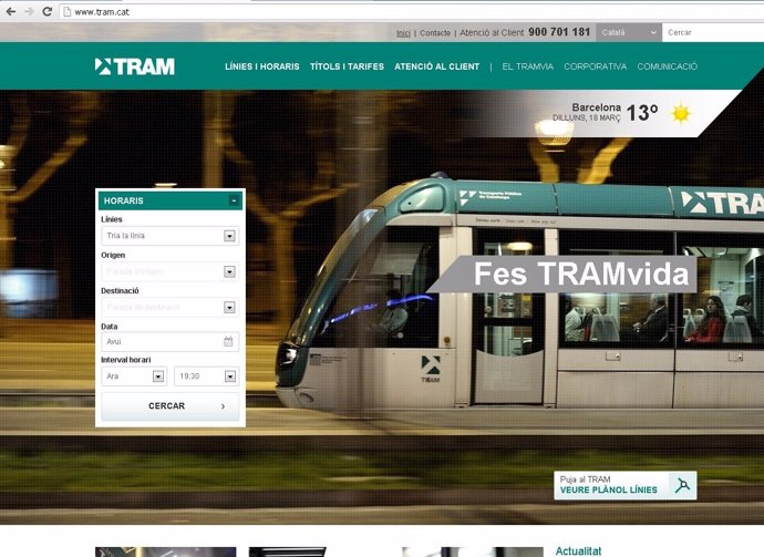 Nueva web del Tram