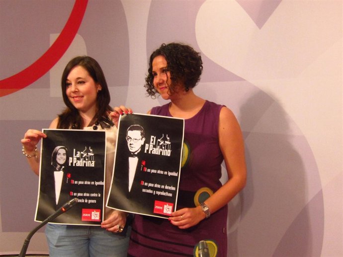 Aira Blaya, IZQ;Verónica Martínez, Dcha. JUVENTUDES SOCIALISTAS DE LA REGIÓN 