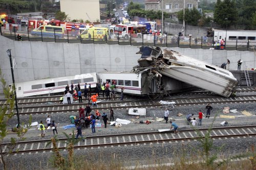 Accidente ferroviario en Santiago de Compostela