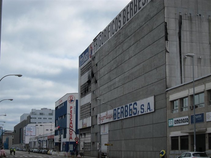 Incendio Frigoríficos Berbés en Vigo