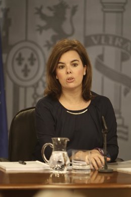 Soraya Sáenz de Santamaría durante el último Consejo de Ministro de agosto