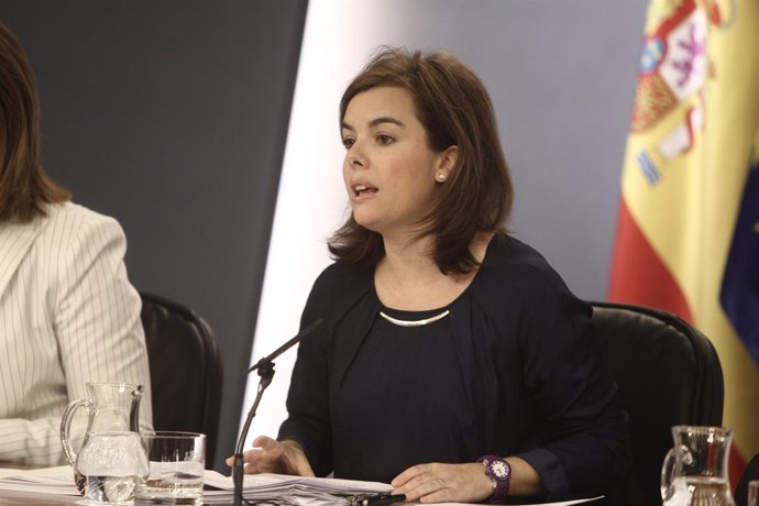 Soraya Sáenz de Santamaría en el Último Consejo de Ministros antes del verano