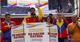 Maduro en una concentración en Caracas