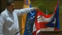 Maduro confunde bandera Puerto Rico